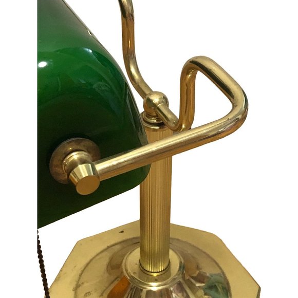 Vintage Library Bankers Table Lamp Green Shade - Picture 3 of 5